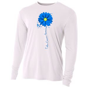 Colon Cancer Awareness Sunflower Ribbon Cooling Performance Long Sleeve Crew