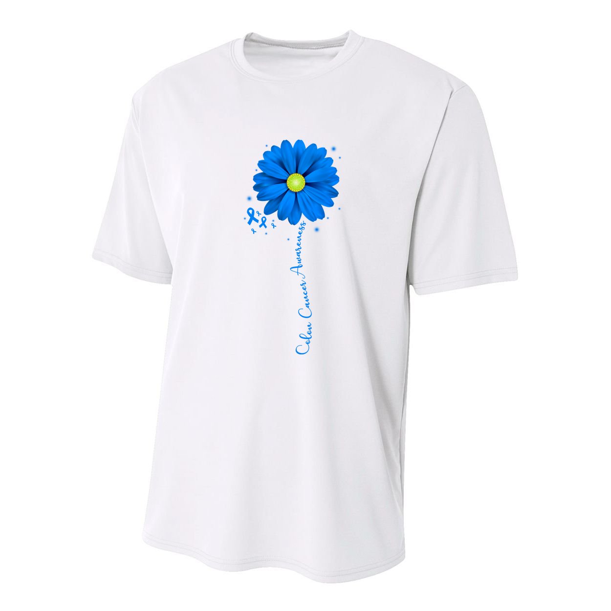 Colon Cancer Awareness Sunflower Ribbon Youth Performance Sprint T-Shirt