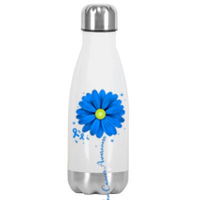 Colon Cancer Awareness Sunflower Ribbon Stainless Steel Insulated Water Bottle