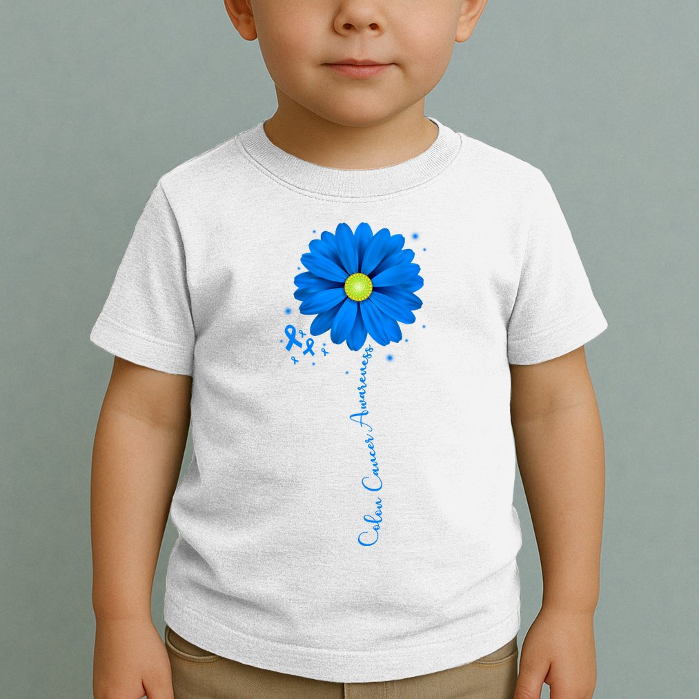 Colon Cancer Awareness Sunflower Ribbon Toddler T-Shirt