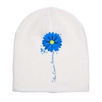 Colon Cancer Awareness Sunflower Ribbon Short Acrylic Beanie