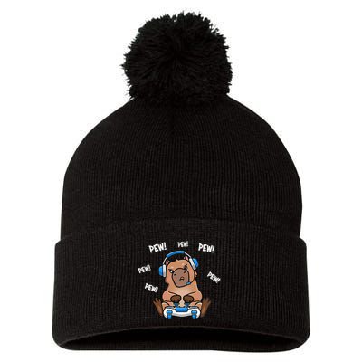 Capybara Pom Pom 12in Knit Beanie