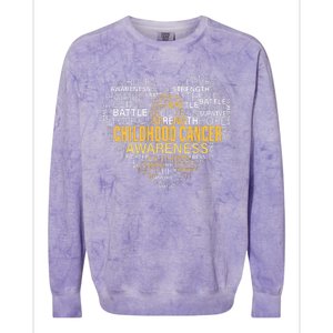 Childhood Cancer Awareness Hope Support Strong Warrior Colorblast Crewneck Sweatshirt