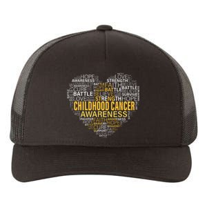 Childhood Cancer Awareness Hope Support Strong Warrior Yupoong Adult 5-Panel Trucker Hat