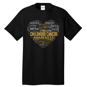 Childhood Cancer Awareness Hope Support Strong Warrior Tall T-Shirt