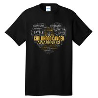 Childhood Cancer Awareness Hope Support Strong Warrior Tall T-Shirt