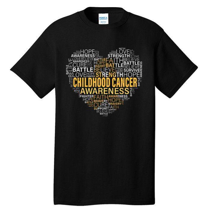 Childhood Cancer Awareness Hope Support Strong Warrior Tall T-Shirt