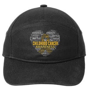 Childhood Cancer Awareness Hope Support Strong Warrior 7-Panel Snapback Hat