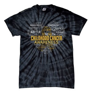 Childhood Cancer Awareness Hope Support Strong Warrior Tie-Dye T-Shirt