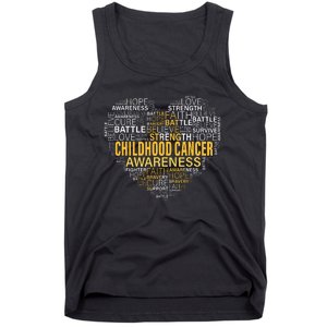 Childhood Cancer Awareness Hope Support Strong Warrior Tank Top