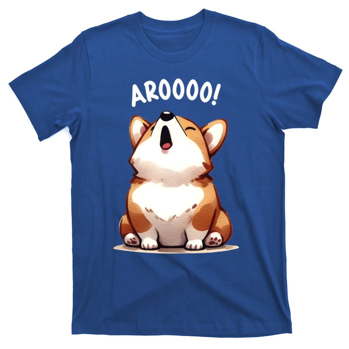 Cute Corgi Arooo Howl Puppy Lovers Dog Mom Gift T-Shirt