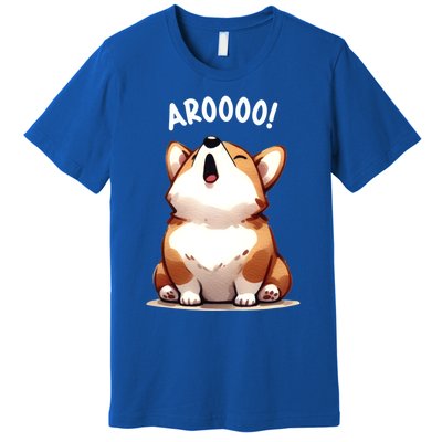 Cute Corgi Arooo Howl Puppy Lovers Dog Mom Gift Premium T-Shirt