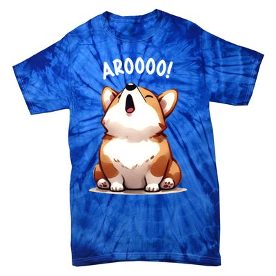 Cute Corgi Arooo Howl Puppy Lovers Dog Mom Gift Tie-Dye T-Shirt