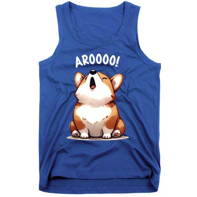 Cute Corgi Arooo Howl Puppy Lovers Dog Mom Gift Tank Top