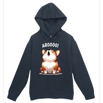 Cute Corgi Arooo Howl Puppy Lovers Dog Mom Gift Urban Pullover Hoodie