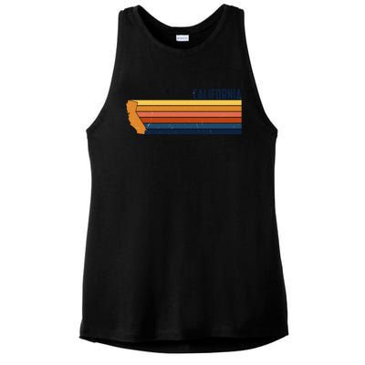 Retro Vintage Cali Ladies PosiCharge Tri-Blend Wicking Tank