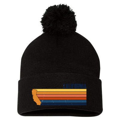 Retro Vintage Cali Pom Pom 12in Knit Beanie