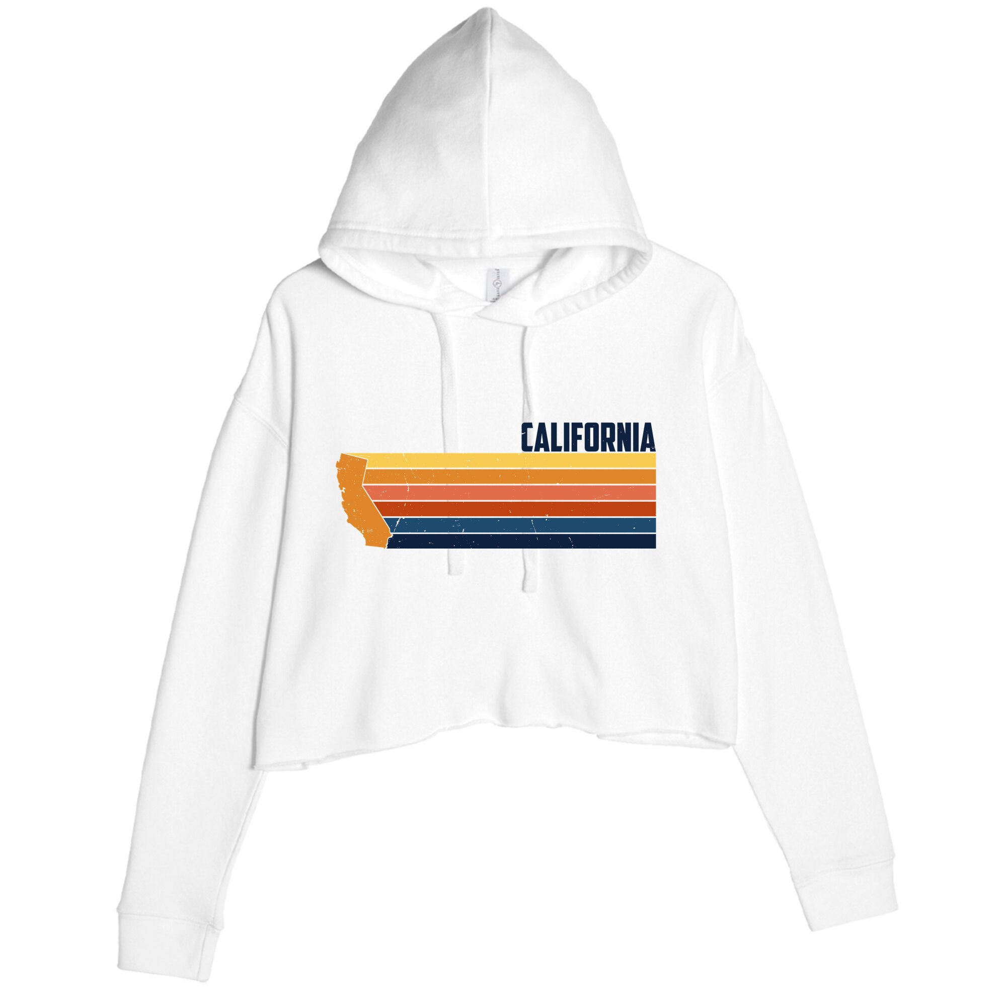 Retro Vintage Cali Crop Fleece Hoodie