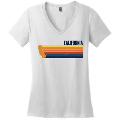 Retro Vintage Cali Women's V-Neck T-Shirt