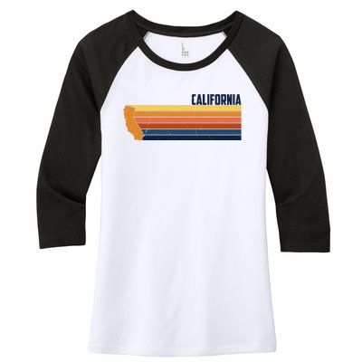 Retro Vintage Cali Women's Tri-Blend 3/4-Sleeve Raglan Shirt