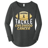 Childhood Cancer Awareness Tackle Childhood Cancer Football Women's Perfect Tri Tunic Long Sleeve Shirt