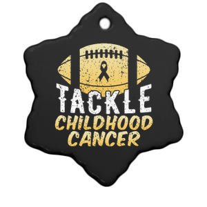 Childhood Cancer Awareness Tackle Childhood Cancer Football Ceramic Star Ornament