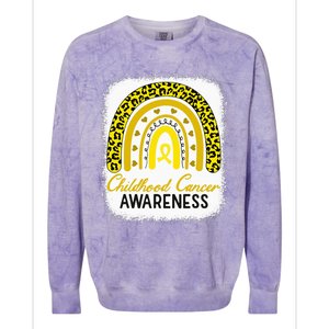 Childhood Cancer Awareness Hope Support Strong Warrior Colorblast Crewneck Sweatshirt