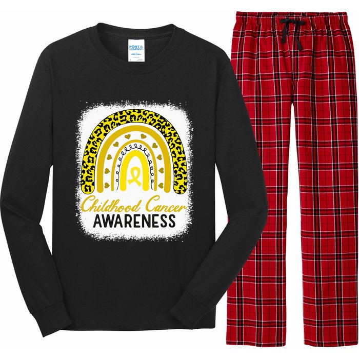 Childhood Cancer Awareness Hope Support Strong Warrior Long Sleeve Pajama Set