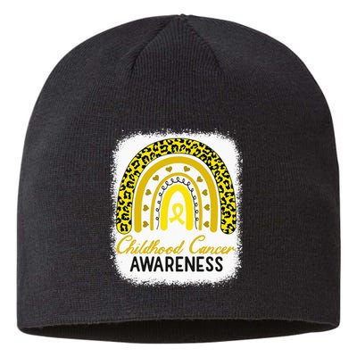 Childhood Cancer Awareness Hope Support Strong Warrior Sustainable Beanie