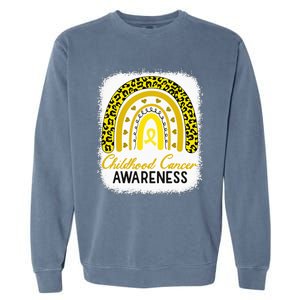 Childhood Cancer Awareness Hope Support Strong Warrior Garment-Dyed Sweatshirt