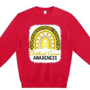 Childhood Cancer Awareness Hope Support Strong Warrior Premium Crewneck Sweatshirt