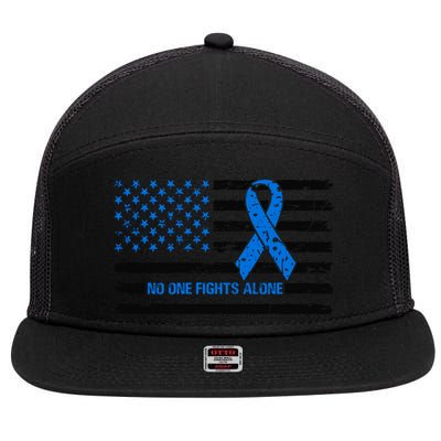 Colon Cancer Awareness 7 Panel Mesh Trucker Snapback Hat