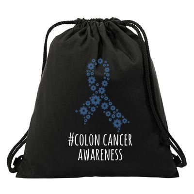 Colon Cancer Awareness Ribbon Drawstring Bag