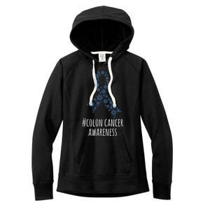 Colon Cancer Awareness Ribbon Women's Fleece Hoodie