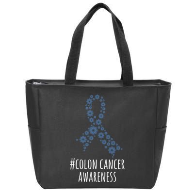 Colon Cancer Awareness Ribbon Zip Tote Bag