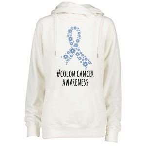 Colon Cancer Awareness Ribbon Womens Funnel Neck Pullover Hood