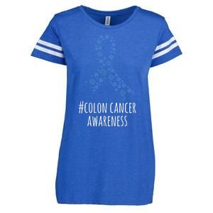 Colon Cancer Awareness Ribbon Enza Ladies Jersey Football T-Shirt