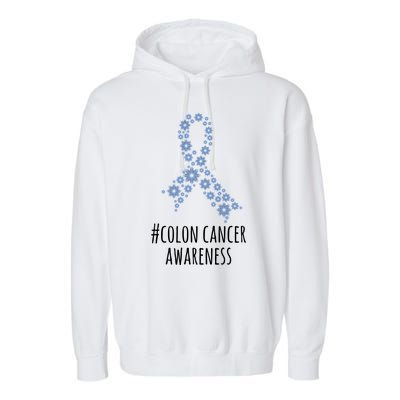 Colon Cancer Awareness Ribbon Garment-Dyed Fleece Hoodie