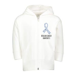 Colon Cancer Awareness Ribbon Toddler Zip Fleece Hoodie