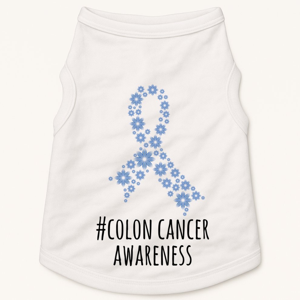 Colon Cancer Awareness Ribbon Doggie Tank