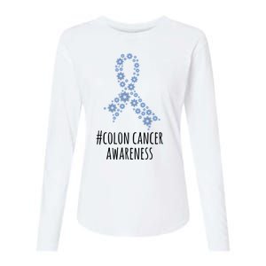 Colon Cancer Awareness Ribbon Womens Cotton Relaxed Long Sleeve T-Shirt