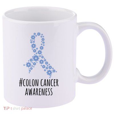 Colon Cancer Awareness Ribbon 11oz C Handle Ceramic Mug