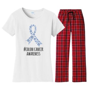 Colon Cancer Awareness Ribbon Women's Flannel Pajama Set