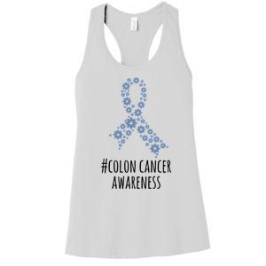 Colon Cancer Awareness Ribbon Women's Racerback Tank