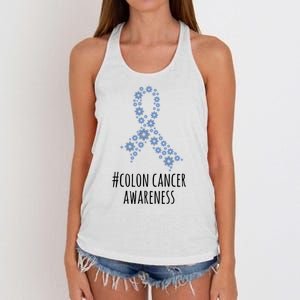 Colon Cancer Awareness Ribbon Women's Knotted Racerback Tank