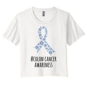 Colon Cancer Awareness Ribbon Women's Crop Top Tee