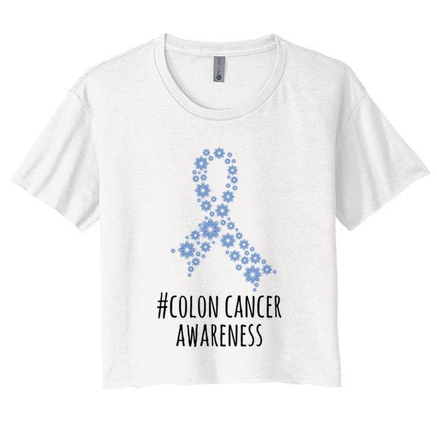 Colon Cancer Awareness Ribbon Crop Top