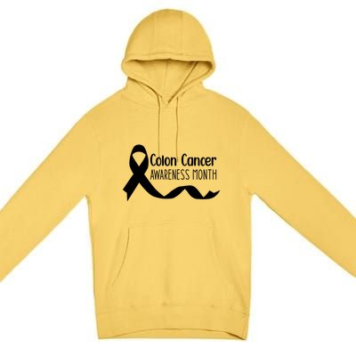 Colon Cancer Awareness Month Black Premium Pullover Hoodie