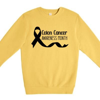 Colon Cancer Awareness Month Black Premium Crewneck Sweatshirt