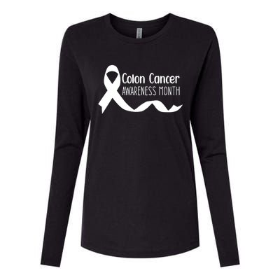 Colon Cancer Awareness Month Black Womens Cotton Relaxed Long Sleeve T-Shirt